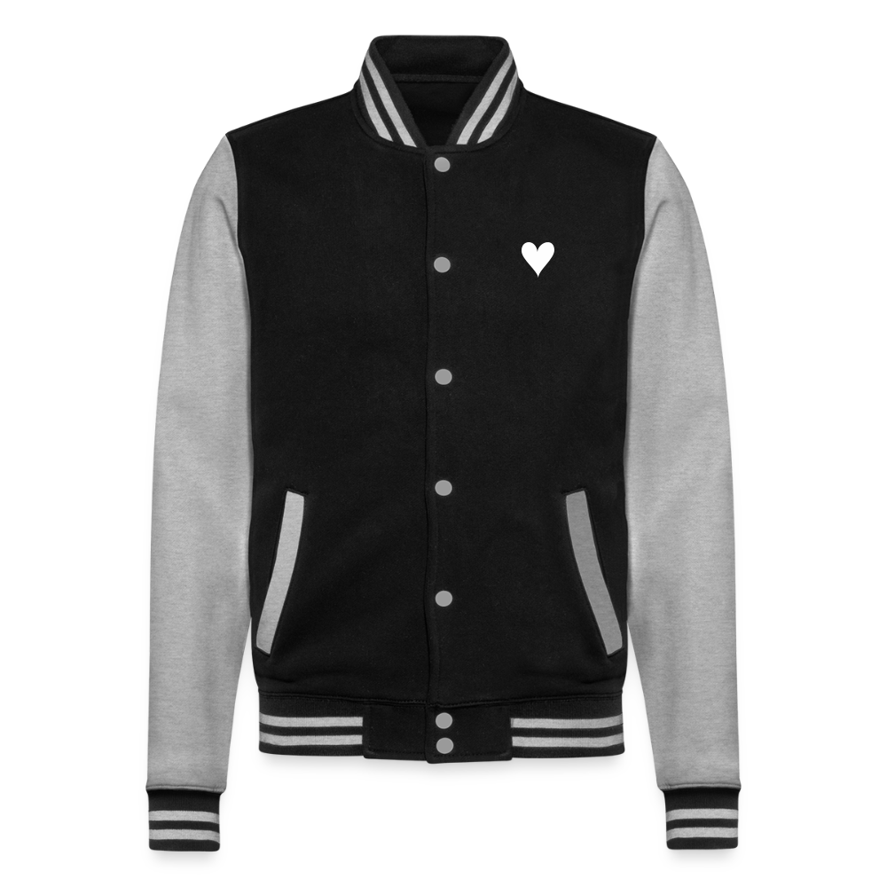 Cazadora universitaria - negro/gris jaspeado
