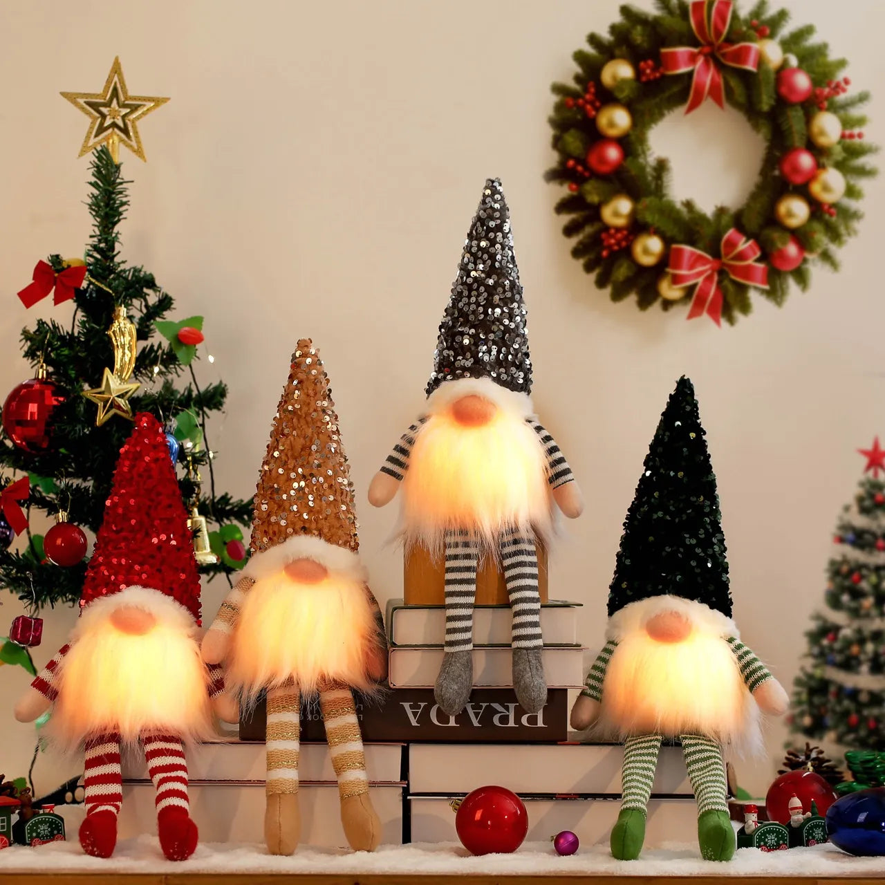 Christmas Doll Elf Gnome with Led Light