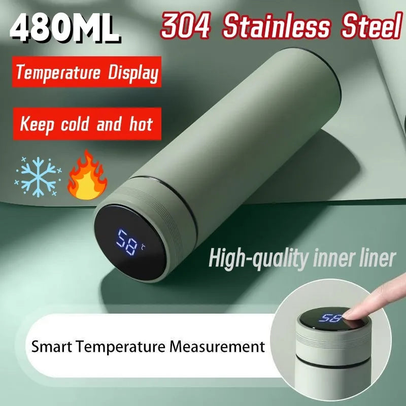 Botella de agua inteligente de 500 ml con indicador de temperatura