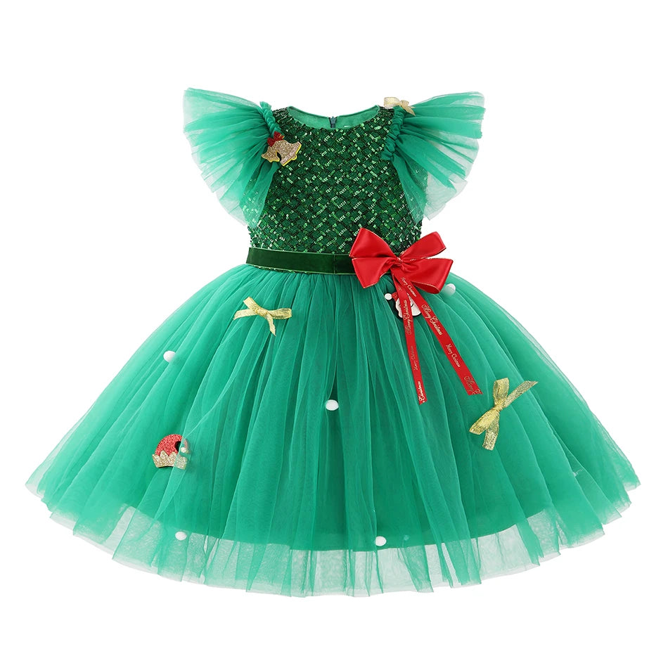 Girls Christmas Tree Costume Dress