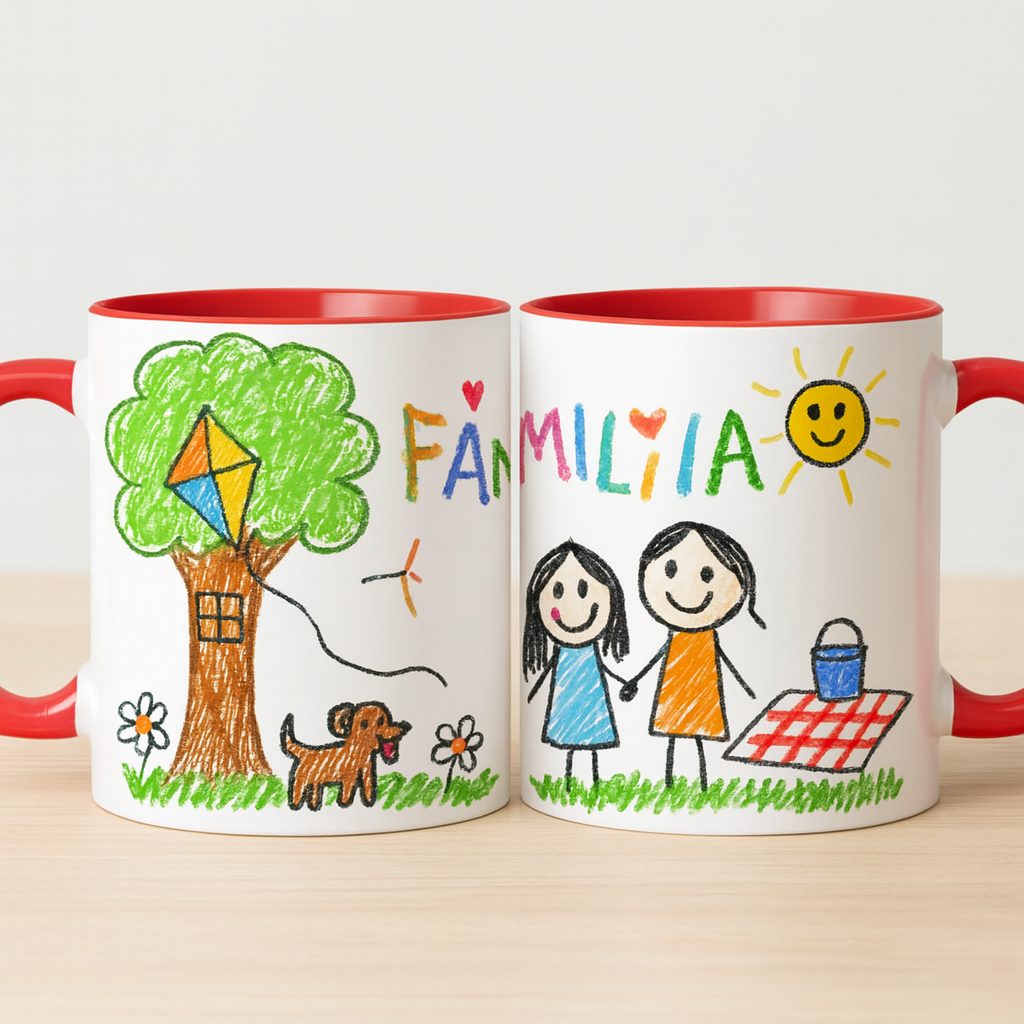 Taza “Dibujo de tu Peque” – 325 ml, doble cara, vista previa incluida