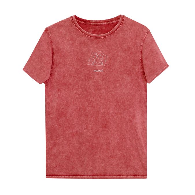 Camiseta Denim Premium Bordada - silueta foto personalizada