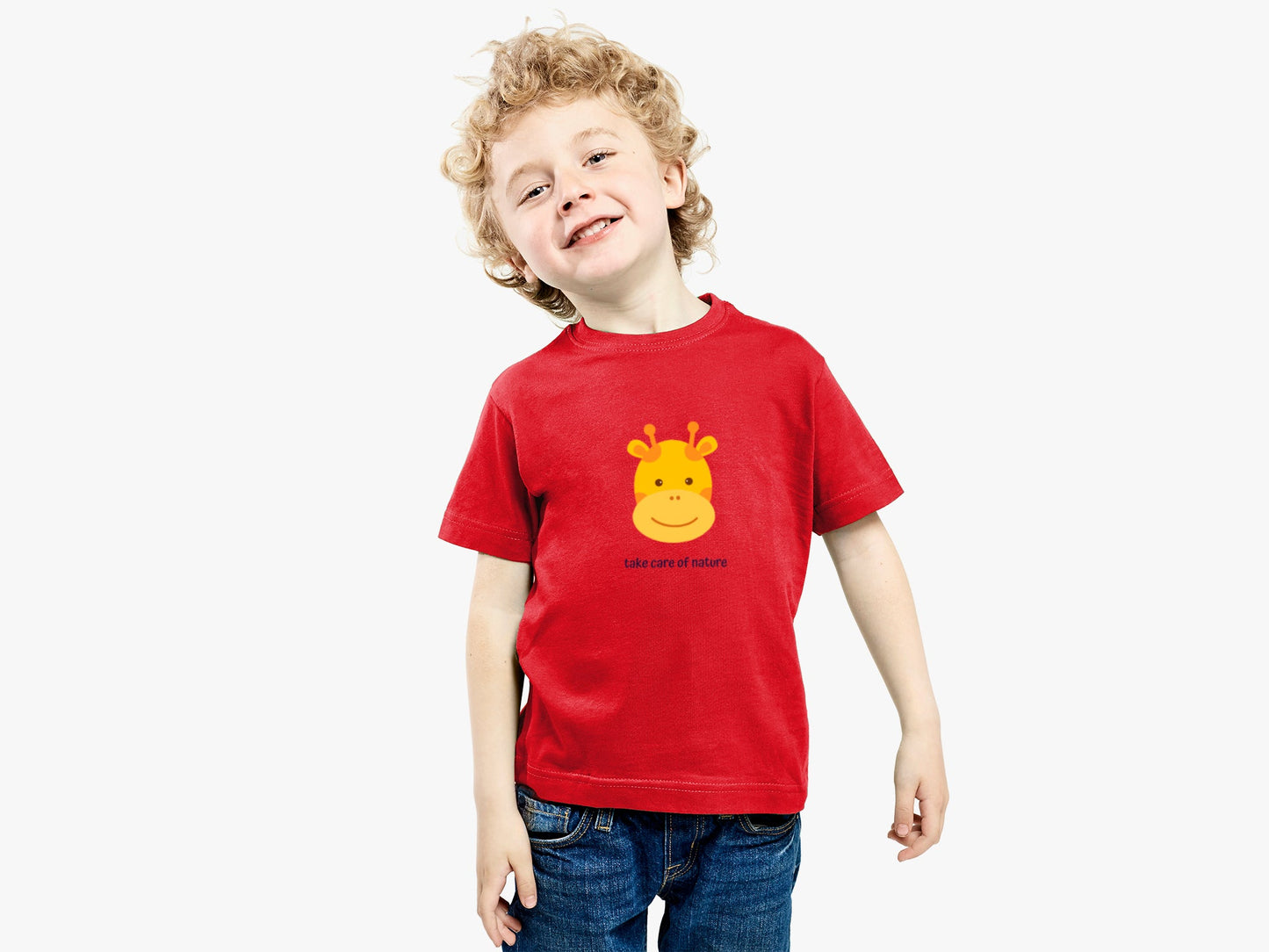 Jirafa - Camiseta kids "take care of nature"