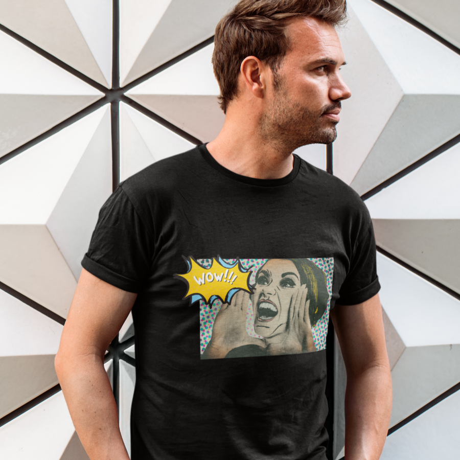 WoW Pop art - Camiseta de cuello redondo unisex