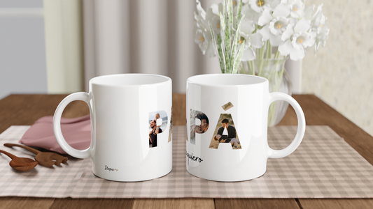 Taza letras con fotos personalizables - Día del padre