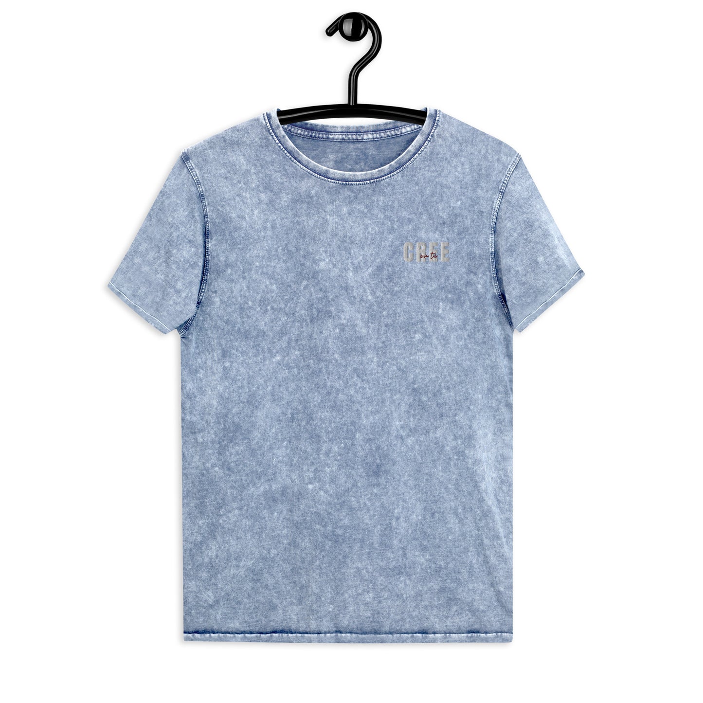Camiseta vaquera bordada - Cree en ti