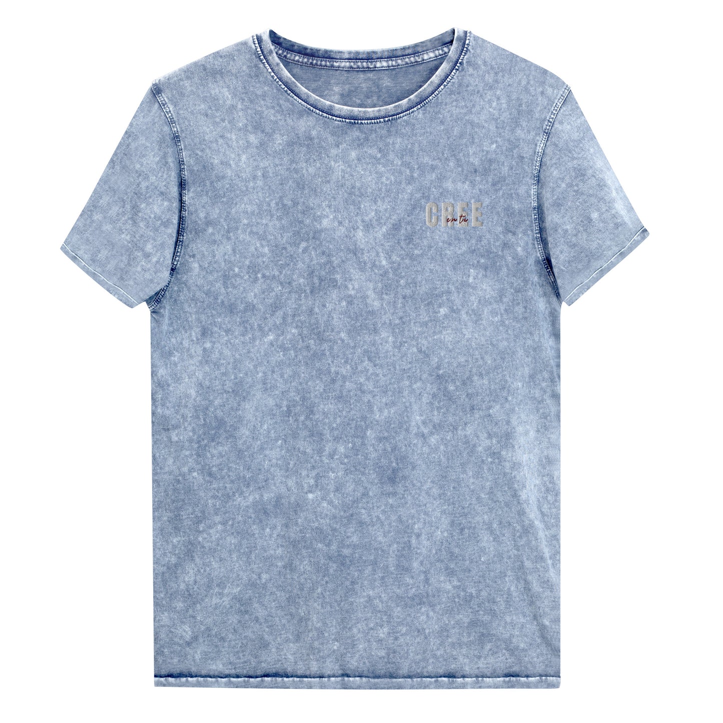 Camiseta vaquera bordada - Cree en ti