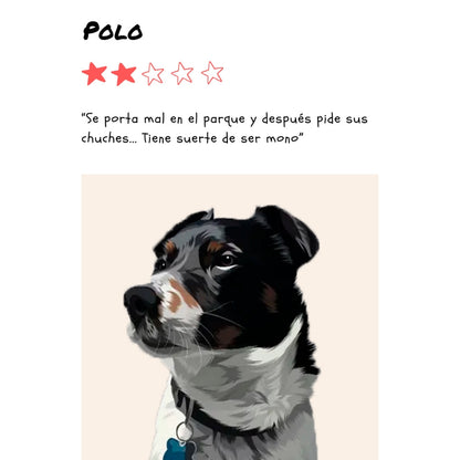 Retrato de mascota personalizado formato reseña
