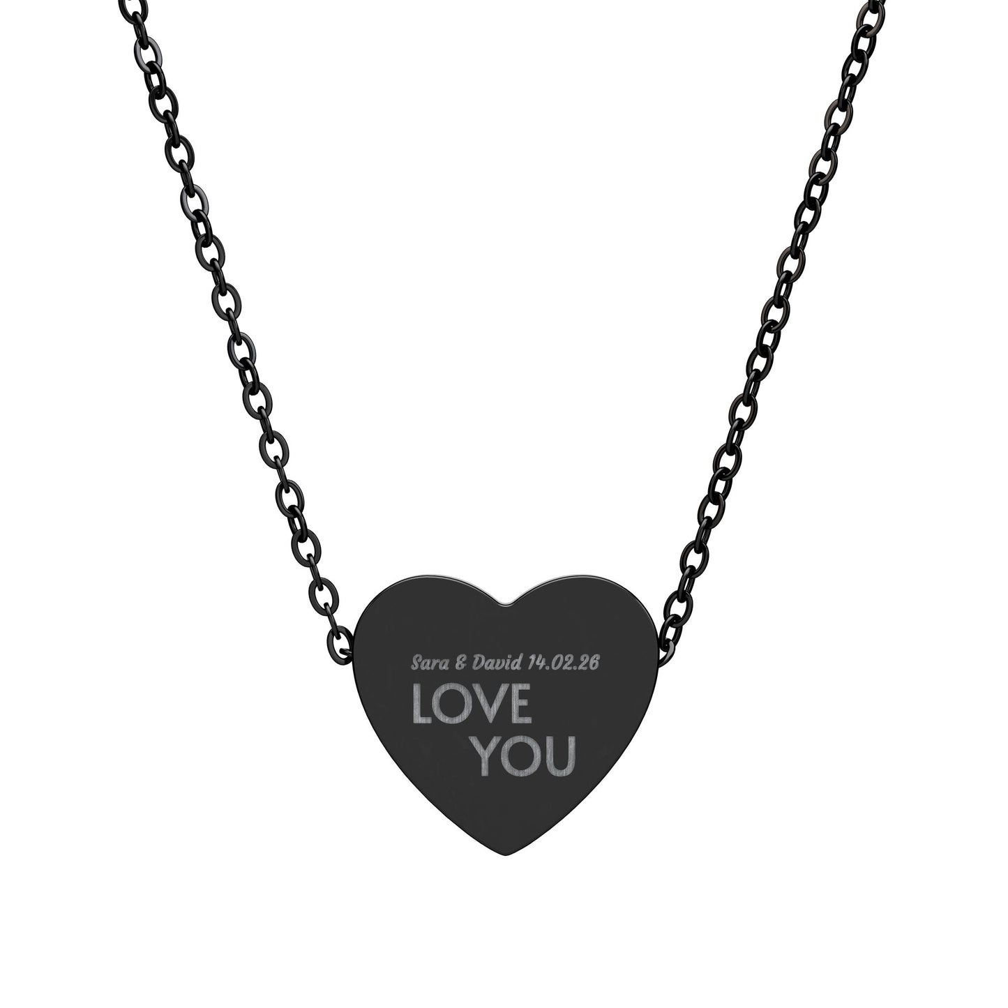 Collar Corazón Personalizado Texto (Grabado Láser)