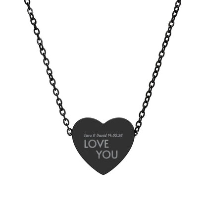Collar Corazón Personalizado Texto (Grabado Láser)