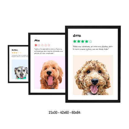Retrato de mascota personalizado formato reseña