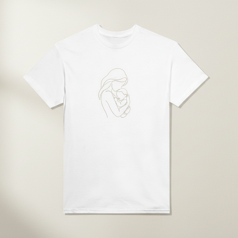 Camiseta bordada personalizada con foto o texto