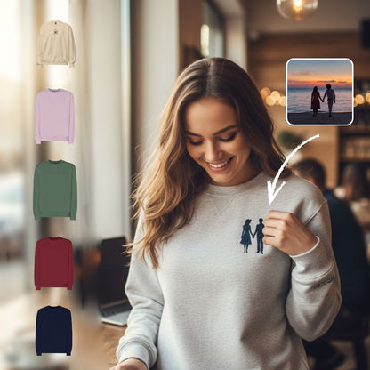 Sudadera bordada personalizada con foto color o silueta