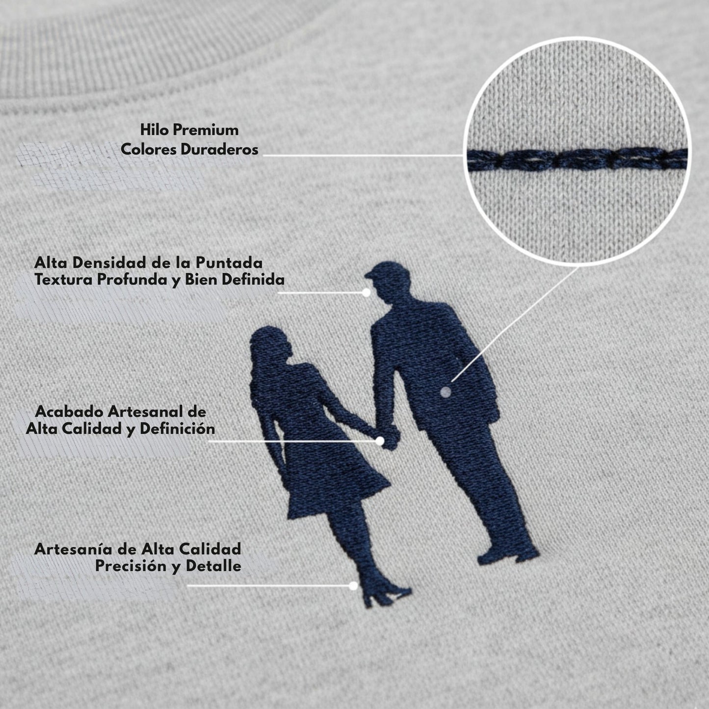 Sudadera bordada personalizada con foto color o silueta