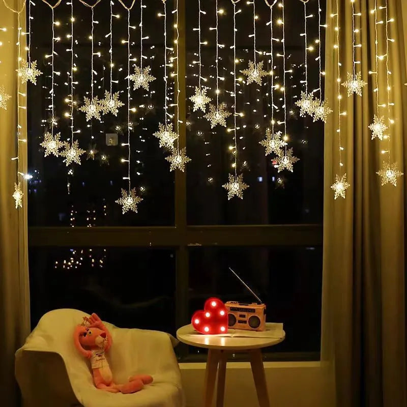 Christmas Led Snowflake Curtain Light