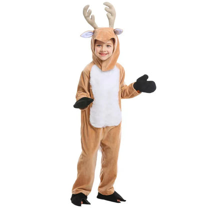 Children's Christmas One-piece Suit with Hat