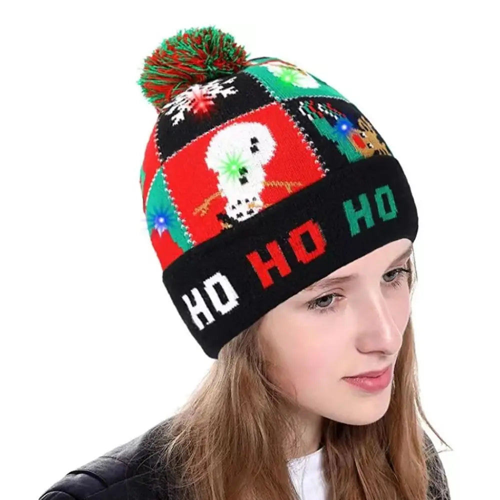 LED Christmas Knitted Hat