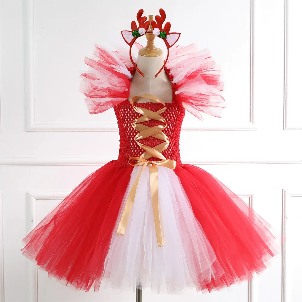 Girls Christmas Santa Elf Costume