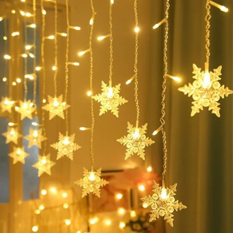 Christmas Led Snowflake Curtain Light