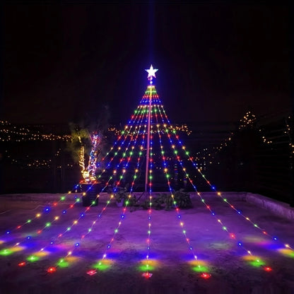 Luces LED cascada navideñas para exterior