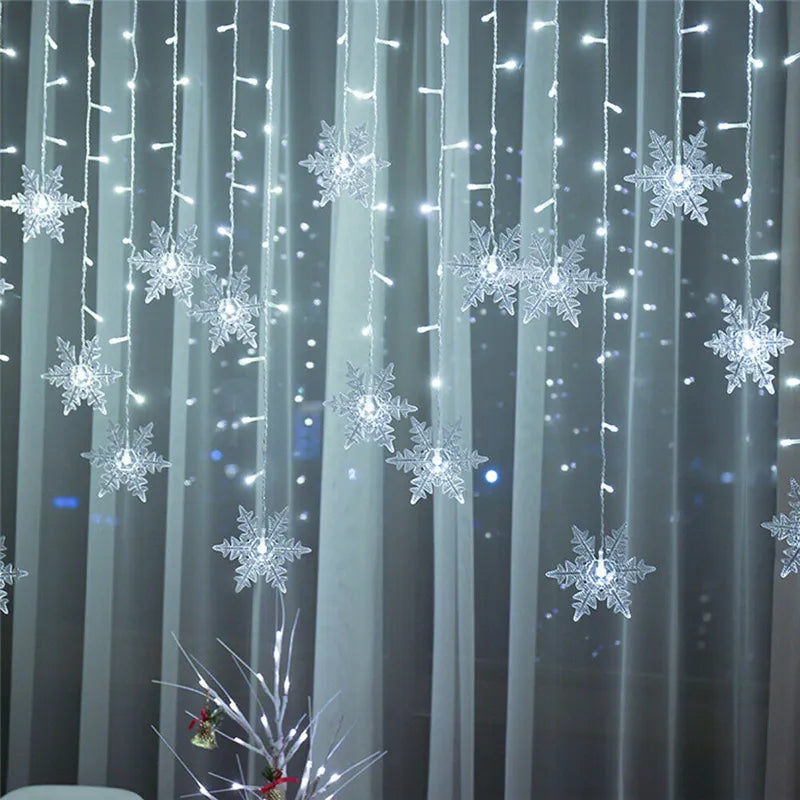 Christmas Led Snowflake Curtain Light