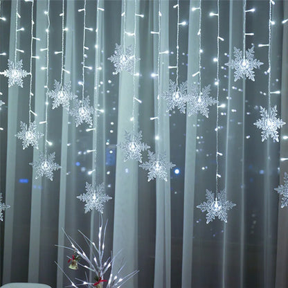 Christmas Led Snowflake Curtain Light