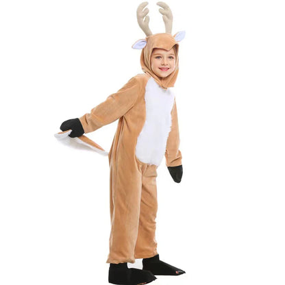 Children's Christmas One-piece Suit with Hat