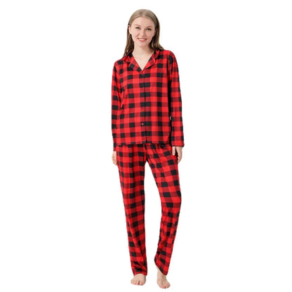 Christmas Family Matching Pajamas Clothes Sets Long Sleeve Red Plaid Shirt Pants Toddler Girl Mother Daughter Clothes Pyjamas