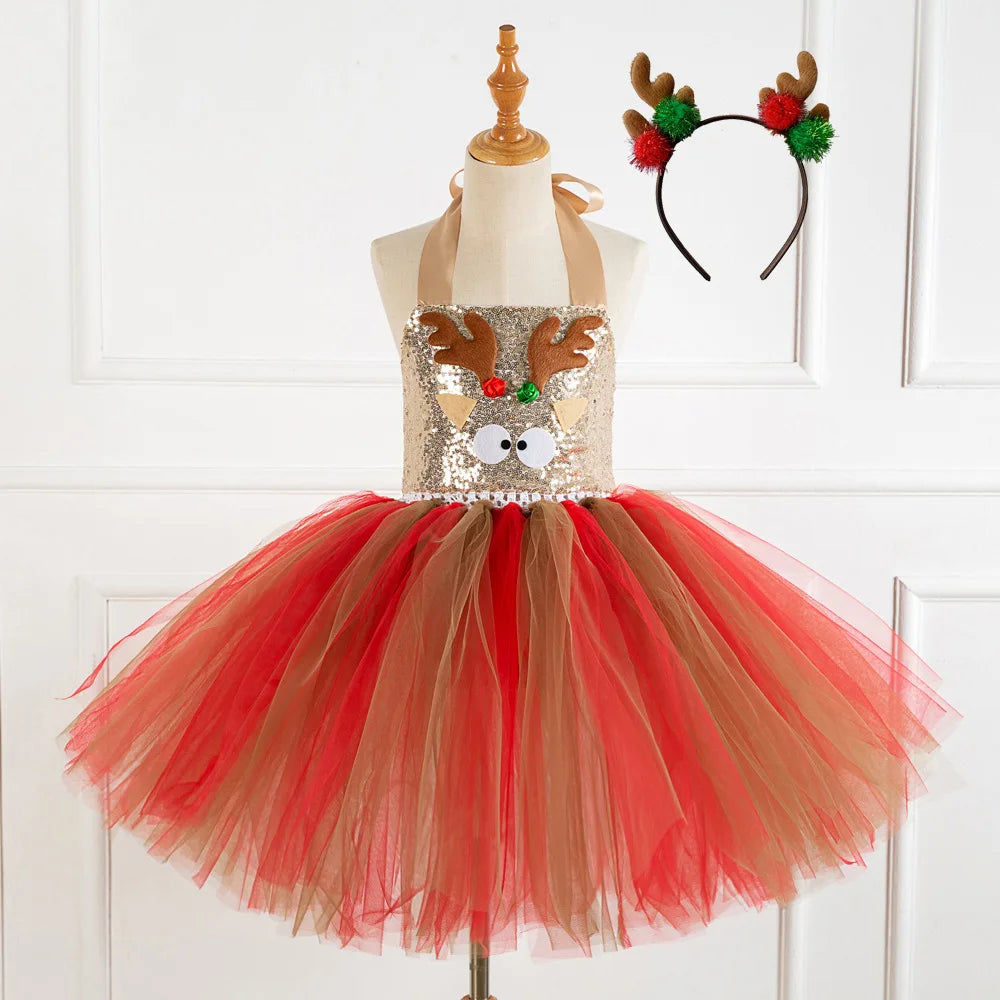 Girls Christmas Santa Elf Costume