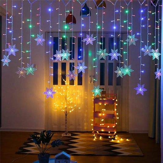 Christmas Led Snowflake Curtain Light