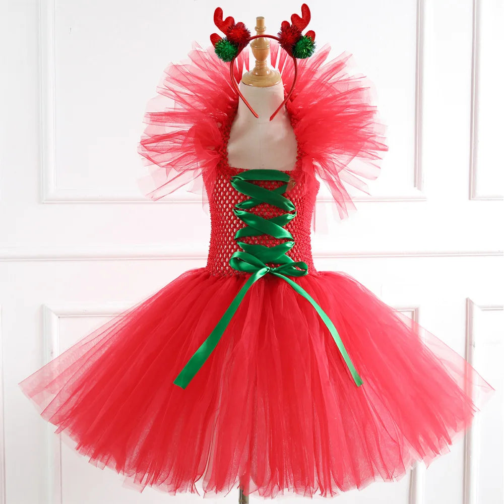 Girls Christmas Santa Elf Costume