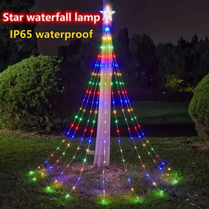 Luces LED cascada navideñas para exterior