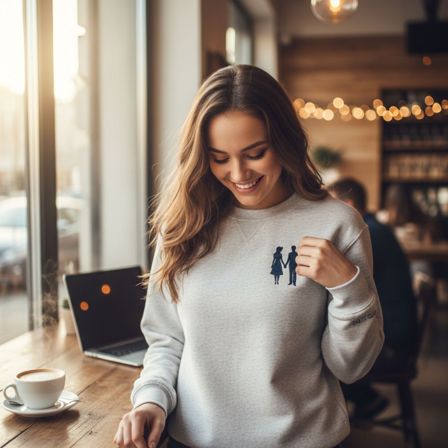 Sudadera bordada personalizada con foto color o silueta