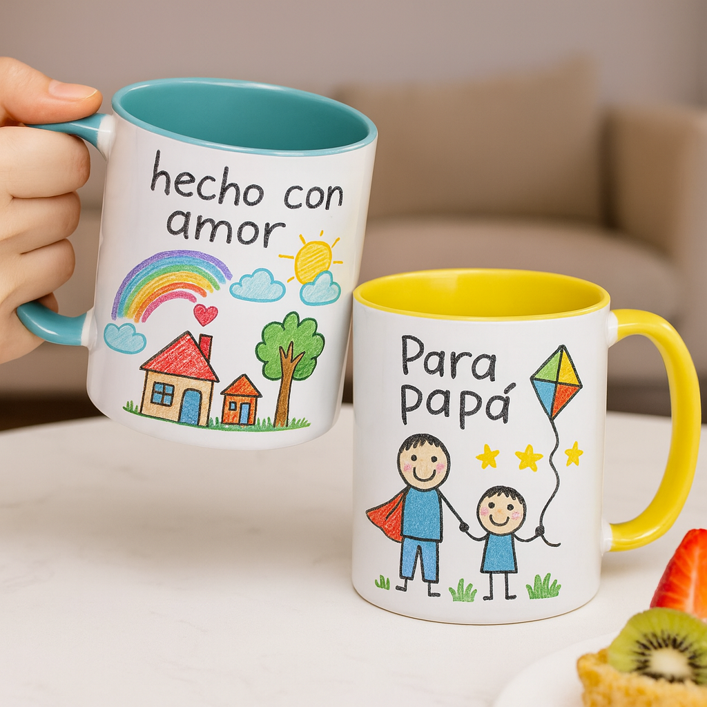 Taza “Dibujo de tu Peque” – 325 ml, doble cara, vista previa incluida