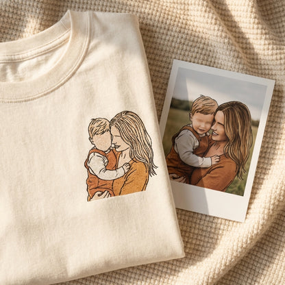 Camiseta bordada personalizada con foto o texto