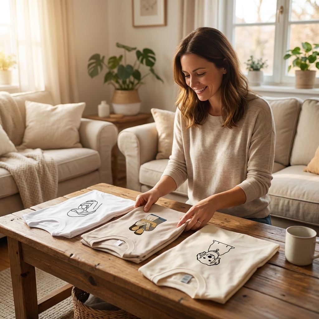 Camiseta bordada personalizada con foto o texto