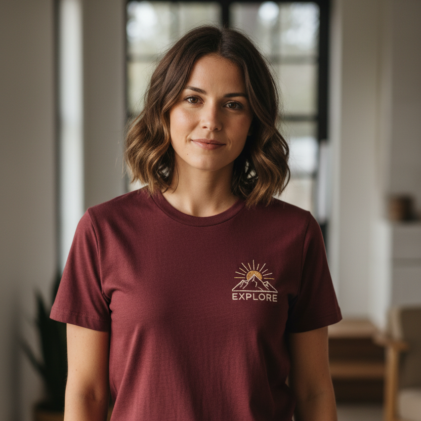 Camiseta bordada personalizada con foto o texto