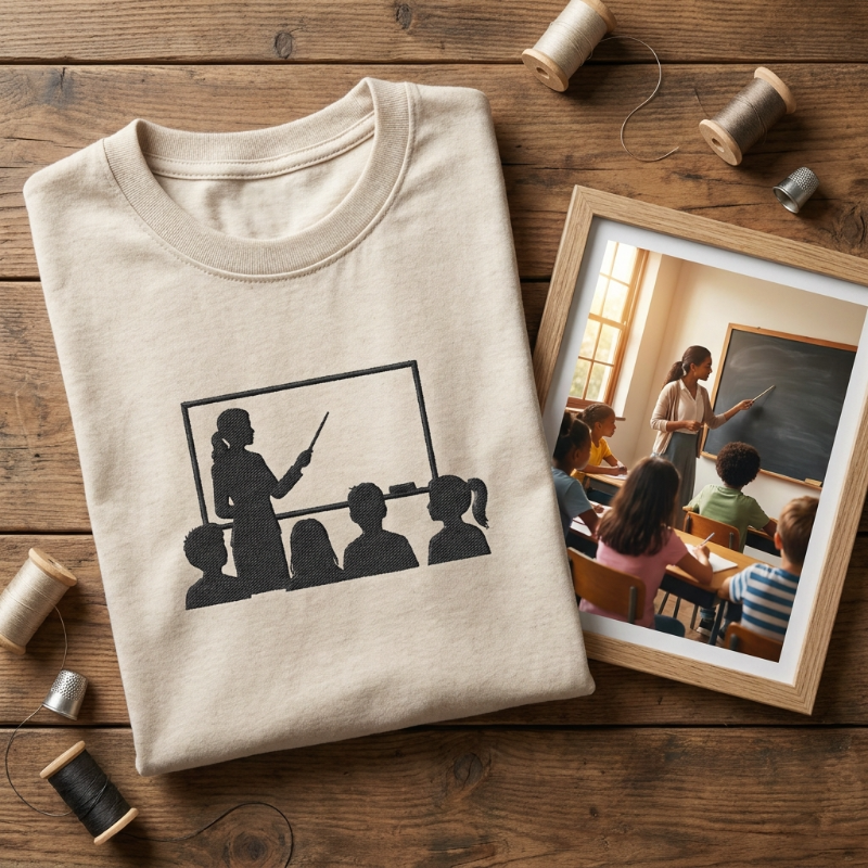 Camiseta bordada personalizada con foto o texto