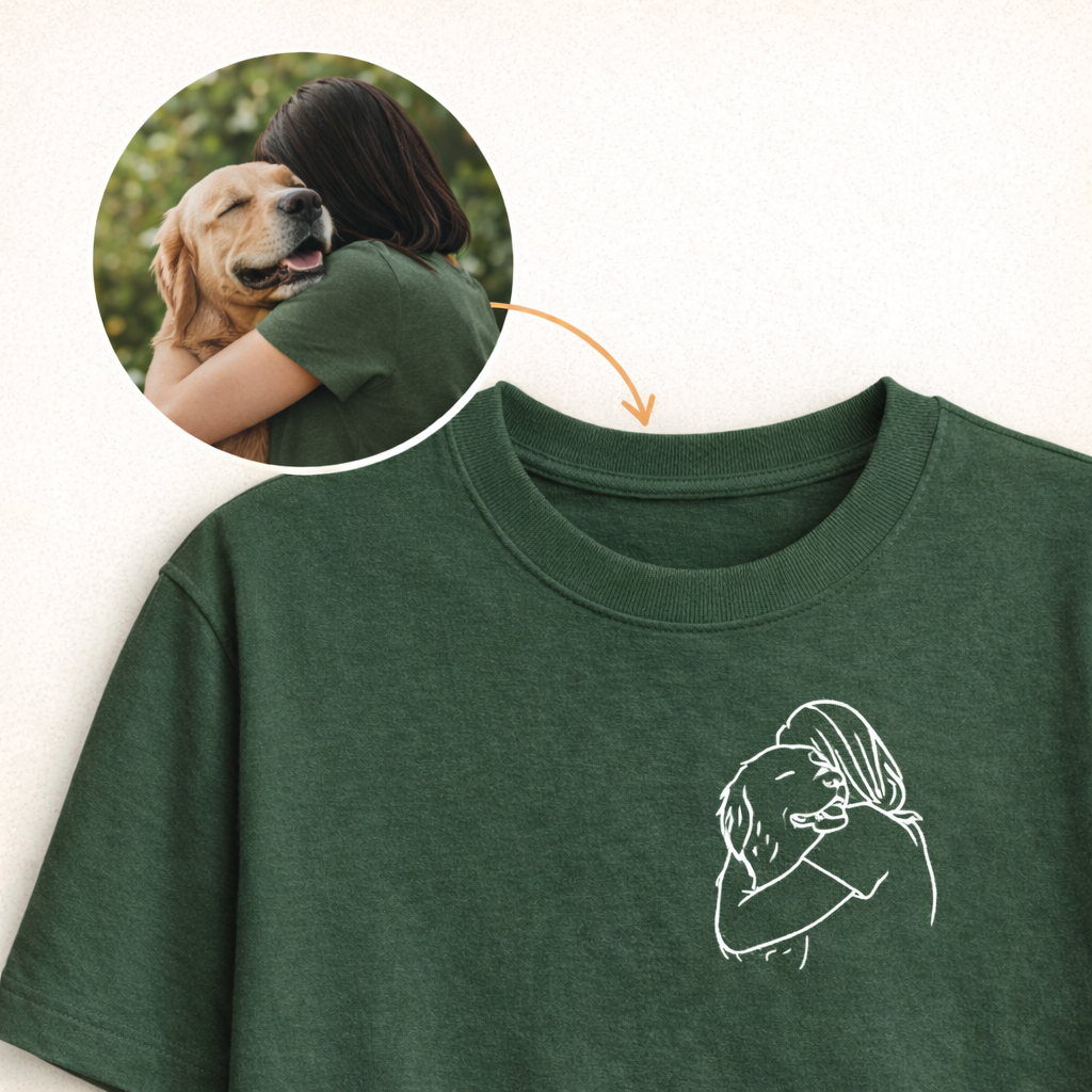 Camiseta bordada personalizada con foto o texto