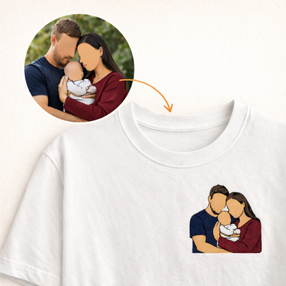 Camiseta bordada personalizada con foto o texto