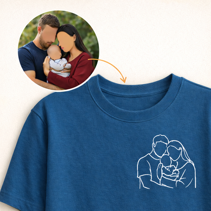Camiseta bordada personalizada con foto o texto