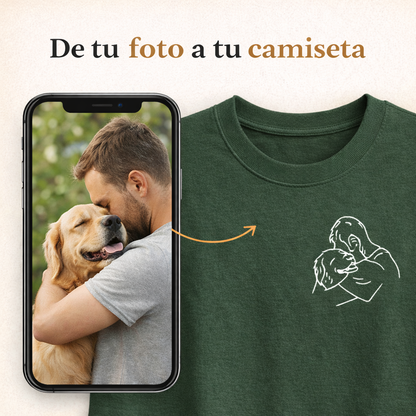Camiseta bordada personalizada con foto o texto