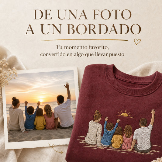 Sudadera bordada personalizada con foto color o silueta