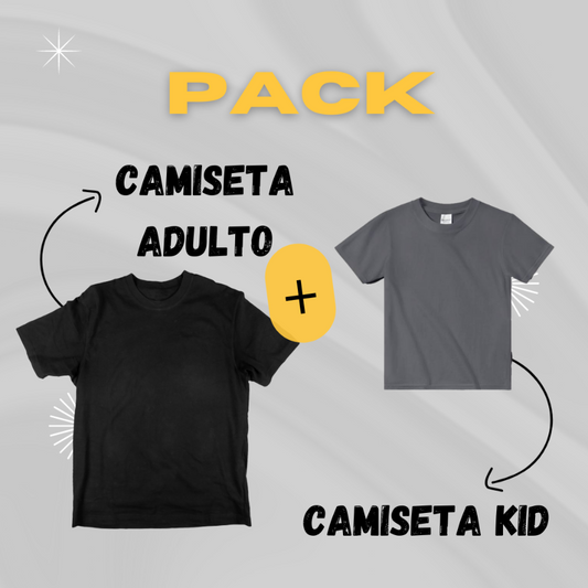 Camiseta adulto + camiseta kids personalizadas