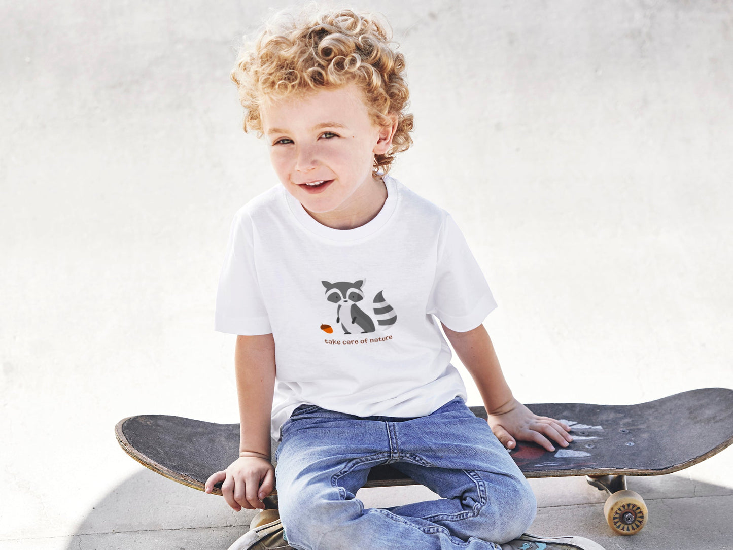 Mapache - Camiseta kids  "take care of nature"