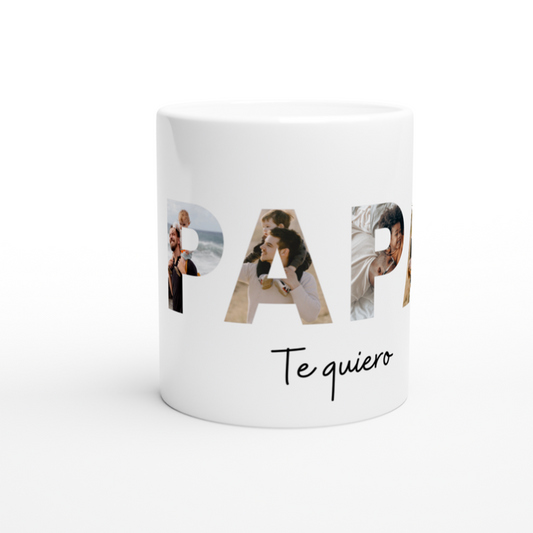 Taza  letras con fotos personalizables - Día del padre